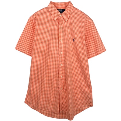 古着 ラルフローレン Ralph Lauren CUSTOM FIT ギンガムチェック 半袖 ボタンダウン チェックシャツ メンズM相当/eaa655866