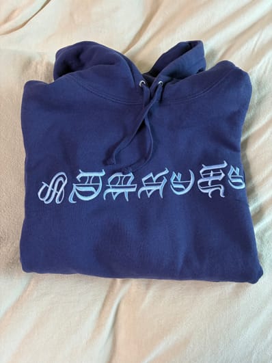 Supreme Blackletter Hooded Sweatshirt "Navy"
