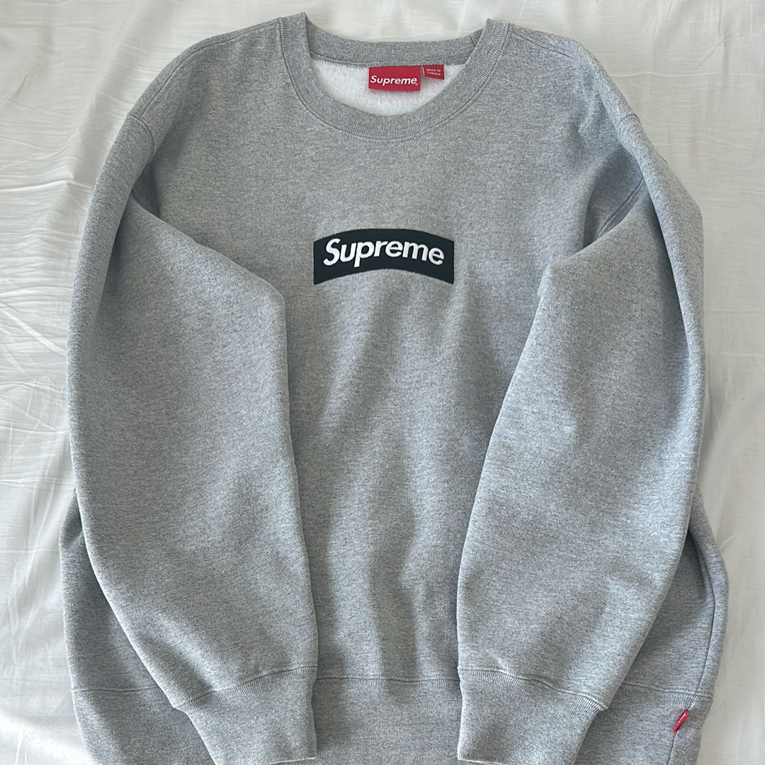 Supreme Box Logo Crewneck "Heather Grey" (22FW)
