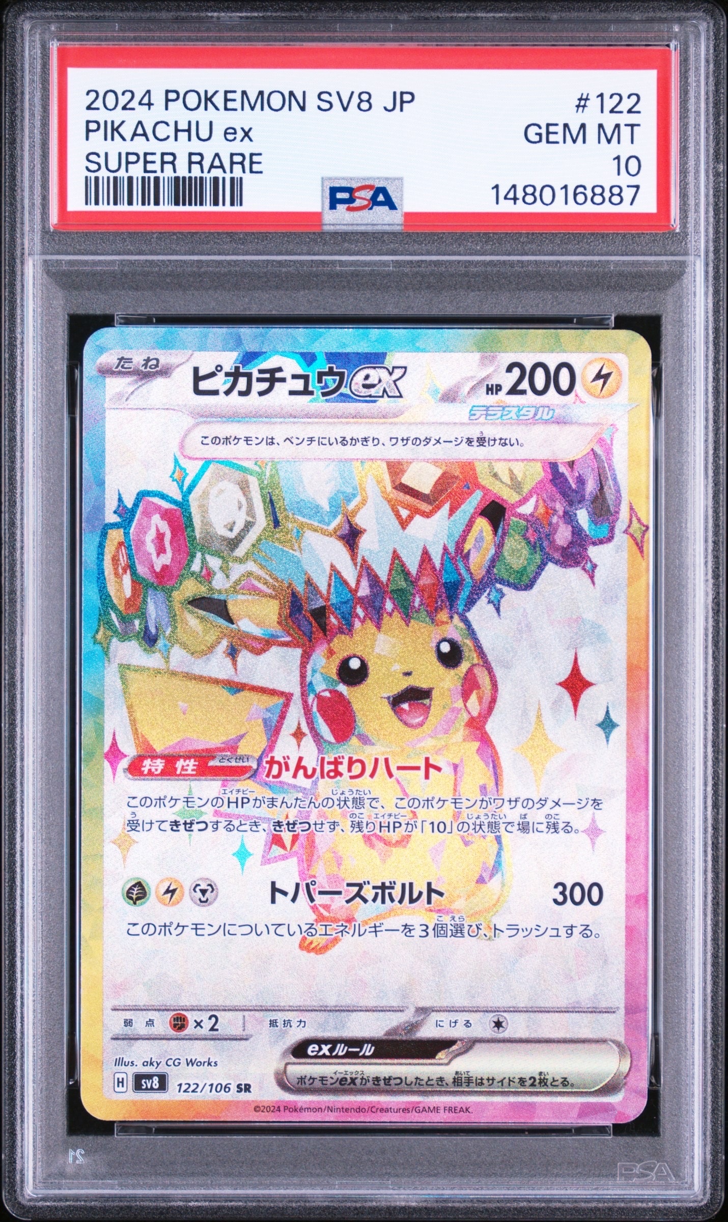 ピカチュウex SR [SV8 122/106](拡張パック「超電ブレイカー」)の新品
