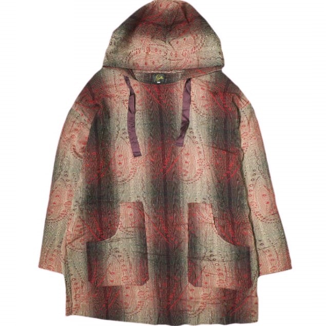 Needles ニードルス 22SS 日本製 Pullover Parka - R/W Jacquard レーヨンウール プルオーバーパーカー KP098 L RED ロング トップス g21859