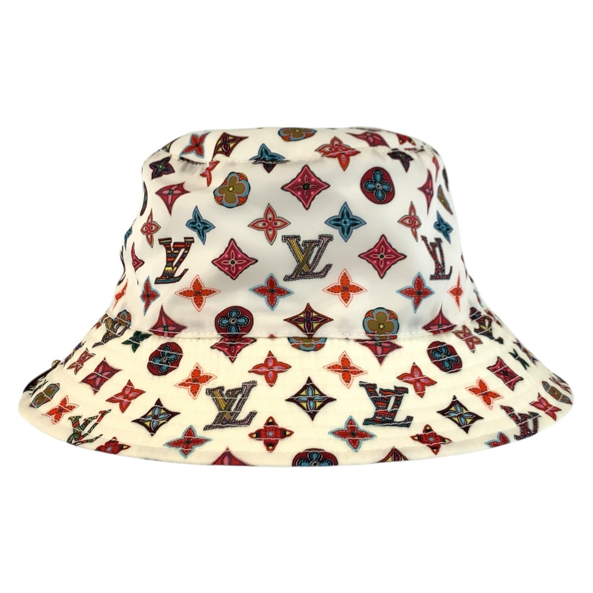 美品 LOUIS VUITTON ルイヴィトン モノグラム ボブ ラブリーグラム ホワイト マルチカラー ナイロン ポリエステル/ シルク/ バケットハット 男女兼用 601134 【中古】