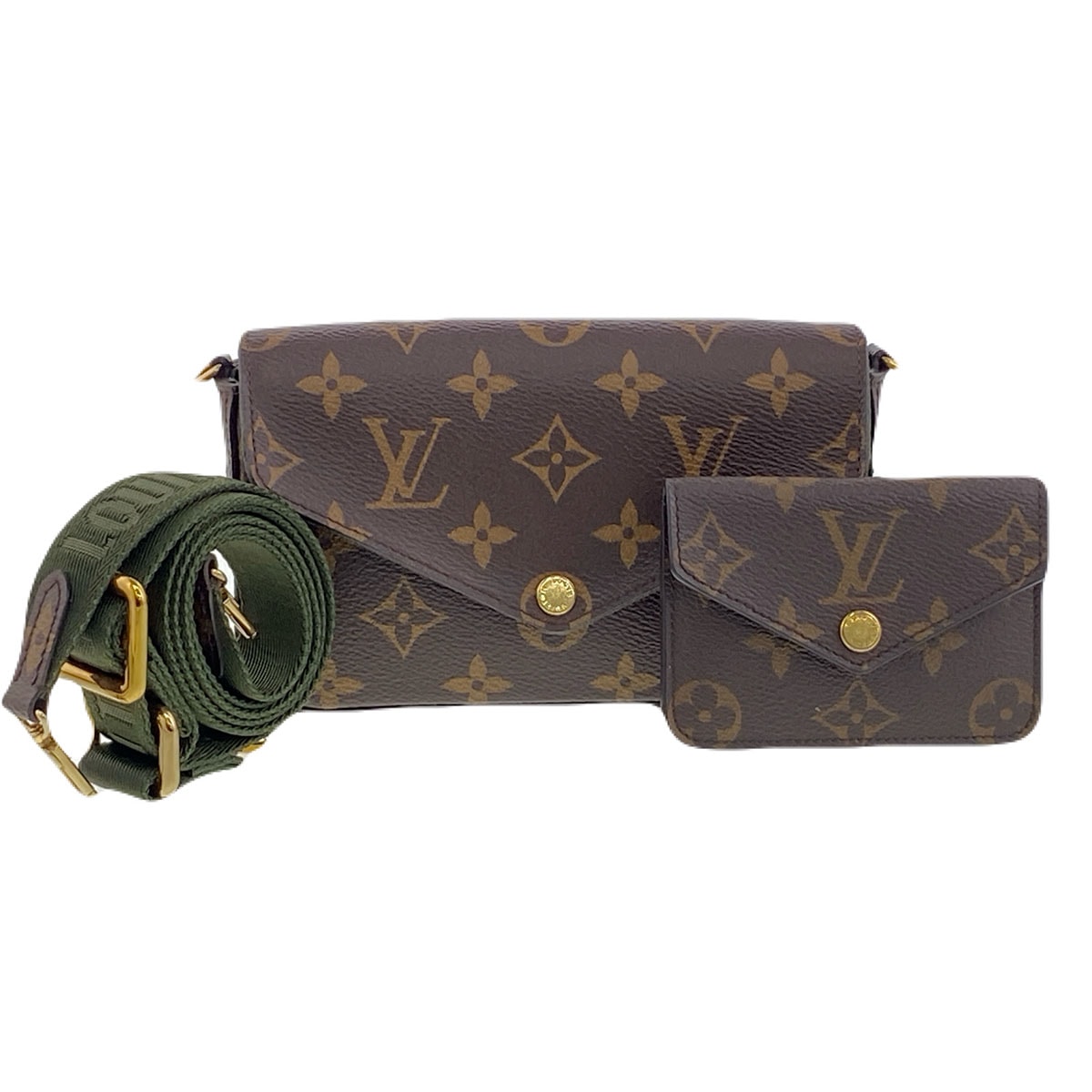 LOUIS VUITTON ルイ・ヴィトン ミュルティ ポシェット フェリシー ショルダーバッグ MB0091 モノグラム ブラウン カーキ レディース【中古】