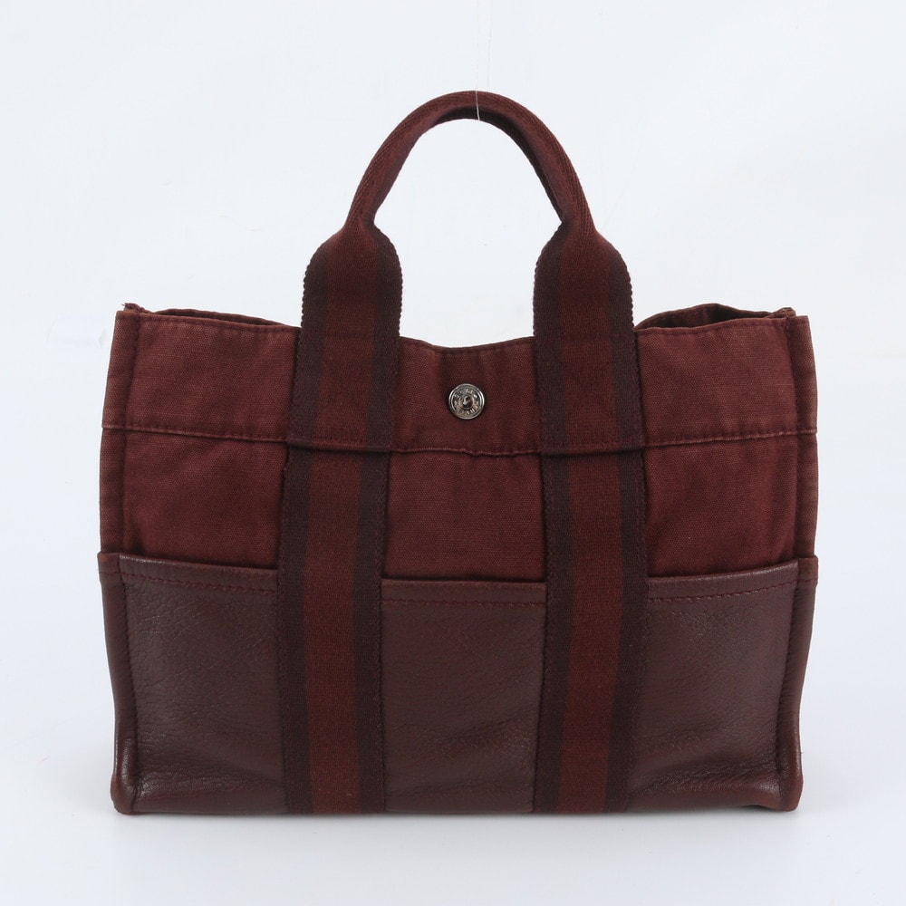 ■美品 エルメス フールトゥ PMトート バッグ レザー×キャンバス