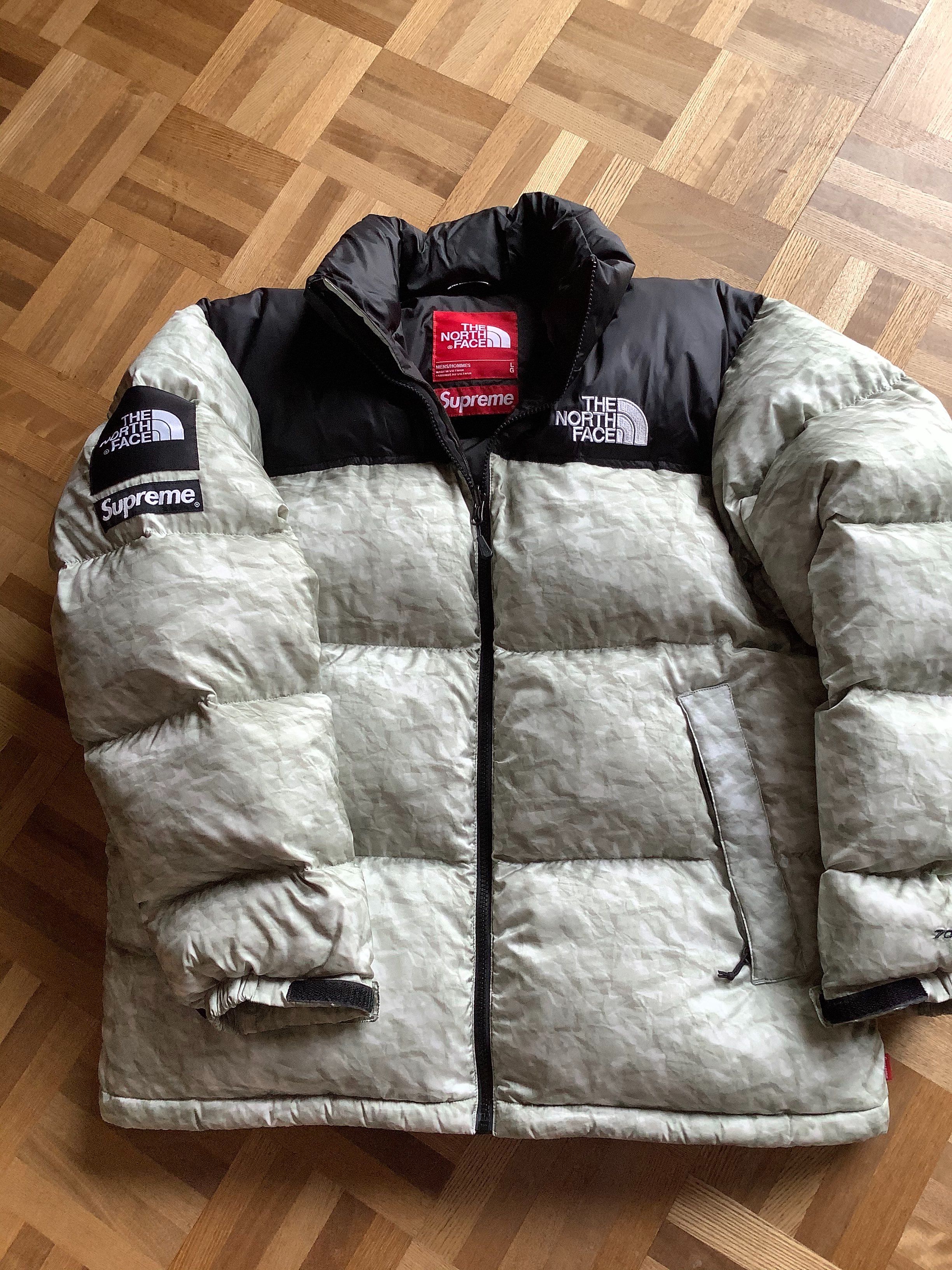 Supreme x The North Face Nuptse Jacket "White Paper Print"