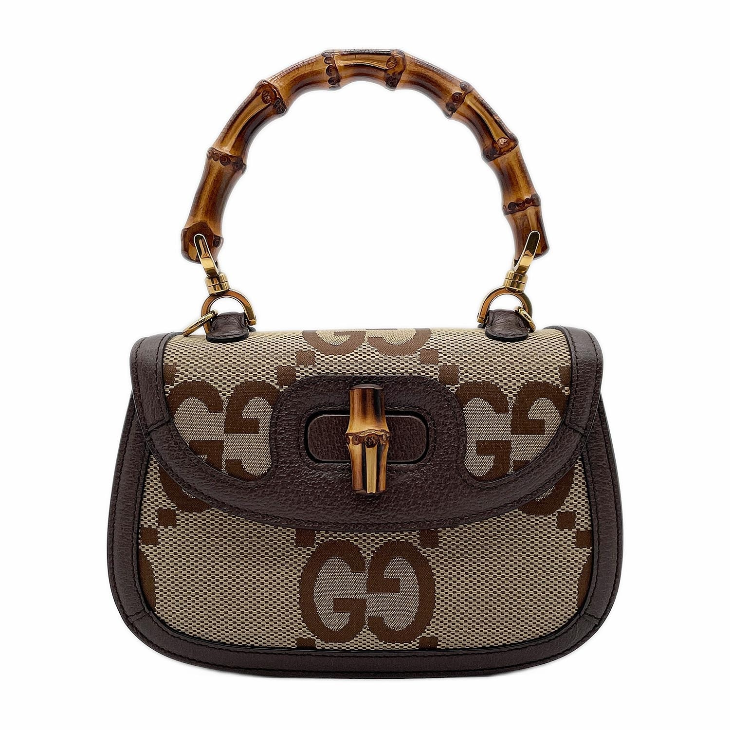 GUCCI グッチ バンブー ハンドバッグ
キャンバス レザー ブラウン レディース
【中古】