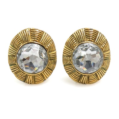 シャネル CHANEL イヤリング メタル/ラインストーン ゴールド/シルバー レディース【中古】 e60805a