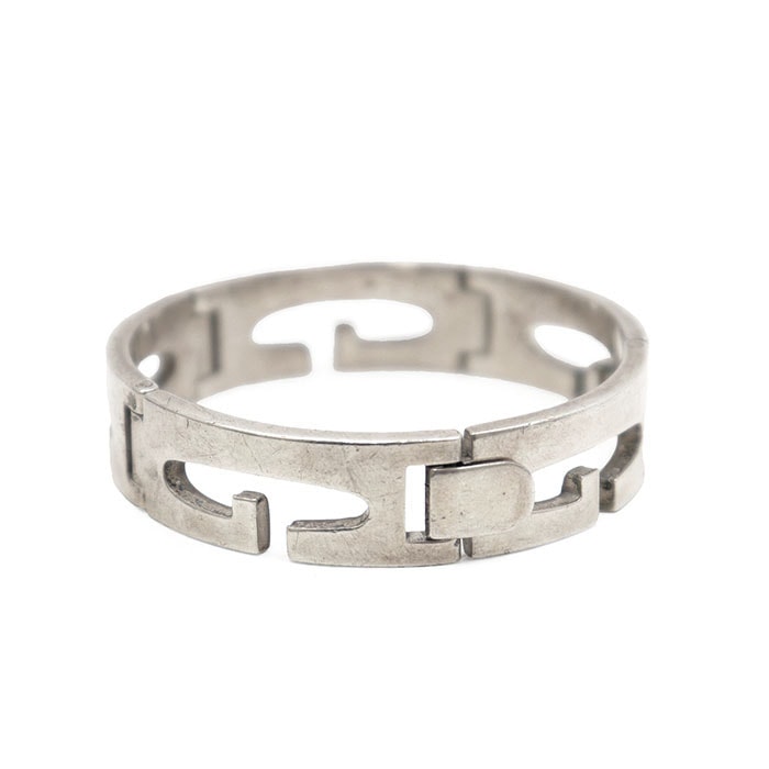 【SALE】GUCCI グッチ ブレスレット シルバー925 SV925 G ロゴ カットアウトジー トムフォード期 アクセサリー 小物 メンズ レディース ユニセックス サイズ 手首周り18cm シルバー 銀色 イタリア製