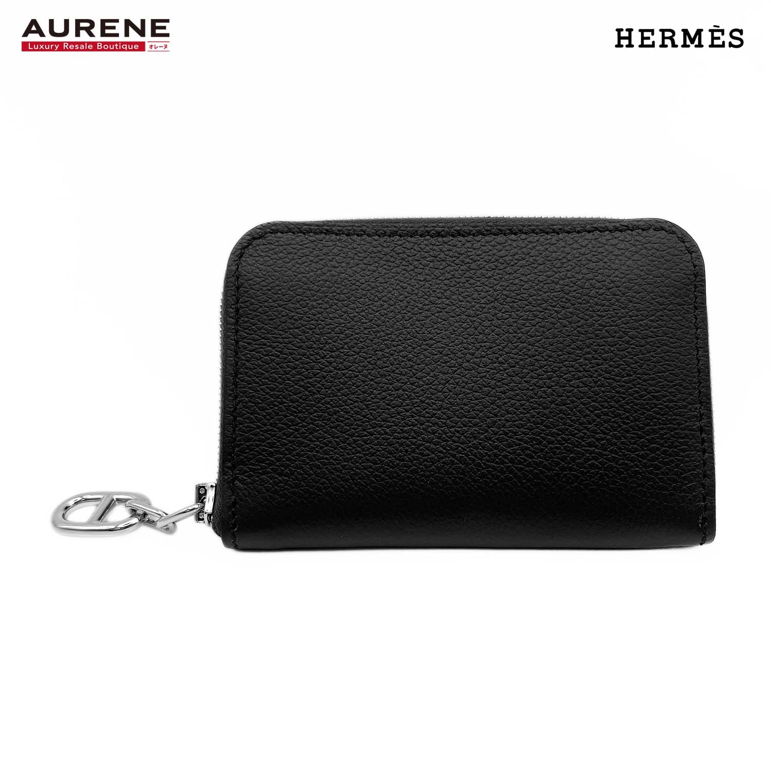 HERMES エルメス カードケース コインケース ジップアンゴー コンパクト シェーヌ・ダンクル レザー グレー ユニセックス
【中古】