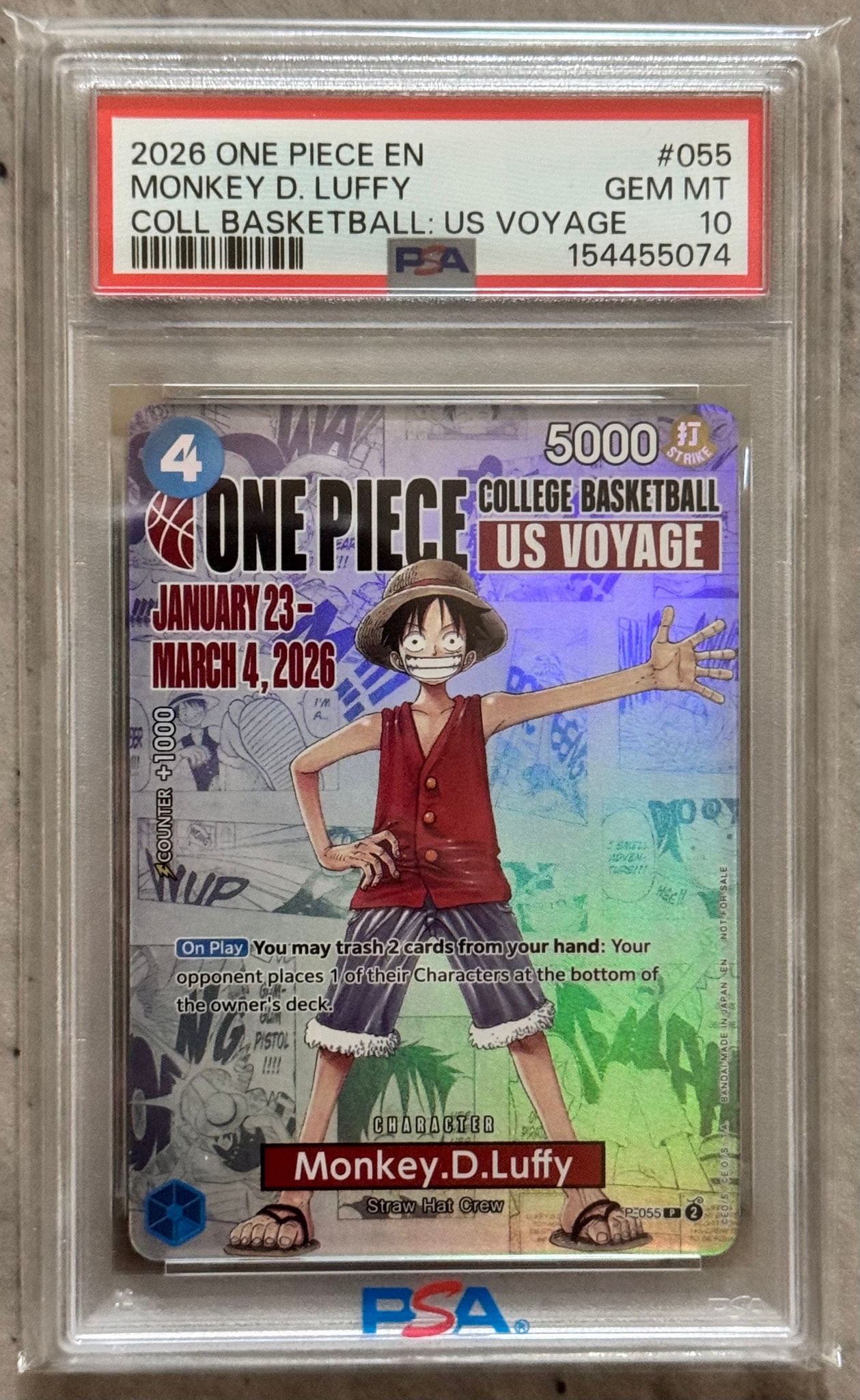 PSA10】モンキー・D・ルフィ：P (開封済) [P-055]【英語版