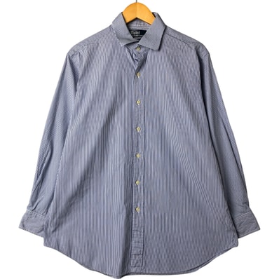 古着 ラルフローレン POLO by Ralph Lauren REGENT CLASSIC FIT ワイドカラー 長袖 コットンストライプシャツ メンズL相当/eaa547419