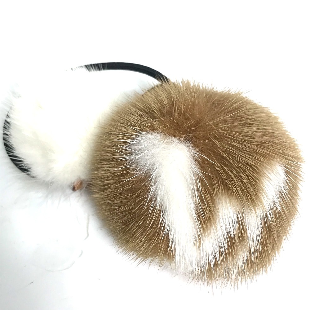 ルイヴィトン LOUIS VUITTON シュシュ・ヴィゾン LV コージー M77738 ヘアアクセサリー ヘアゴム シュシュ ファー ブラウン 美品