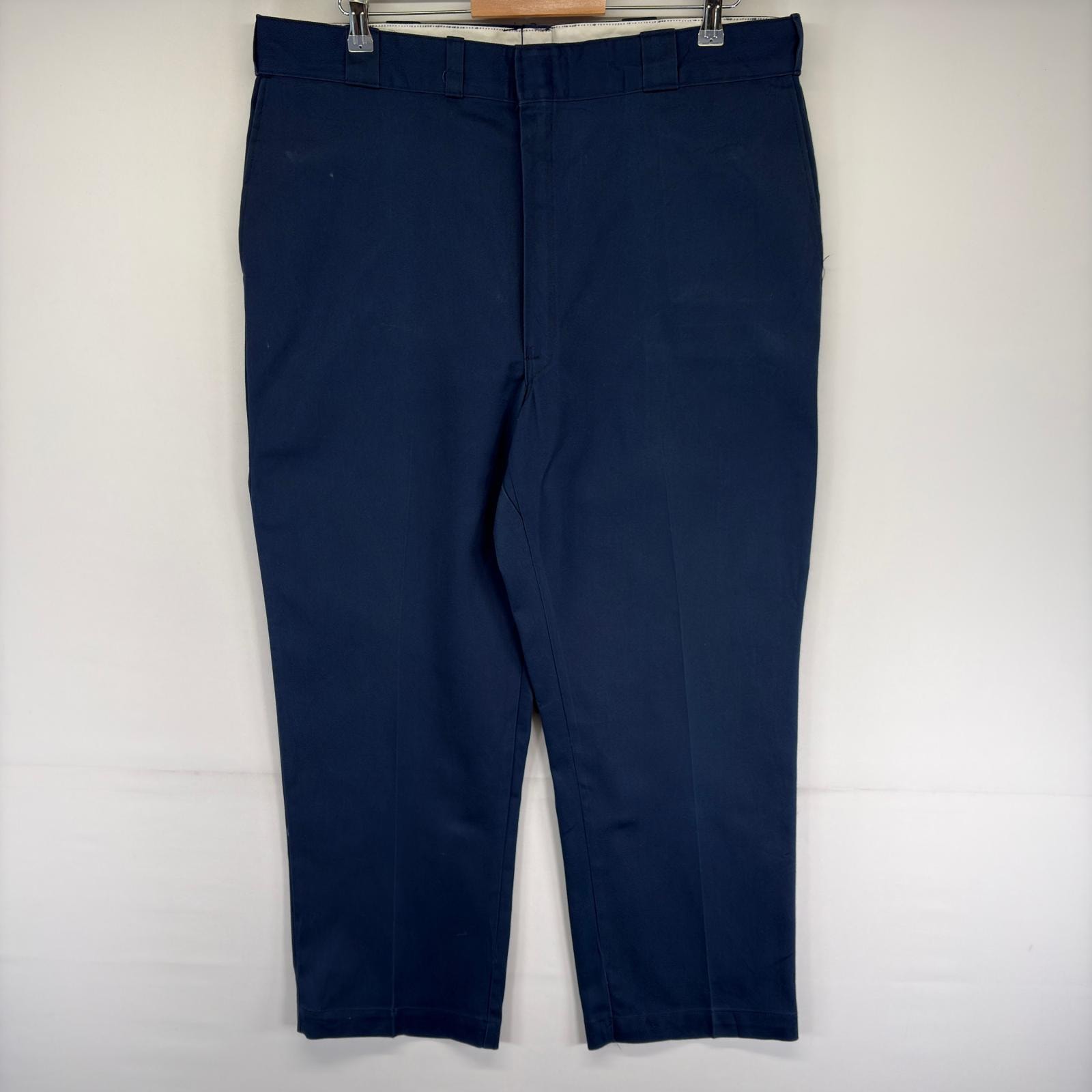 古着 80's/80年代 ヴィンテージ ディッキーズ Dickies USA製 パンツ チノパン スラックス ジップ w40 L29  ネイビー系 メンズ