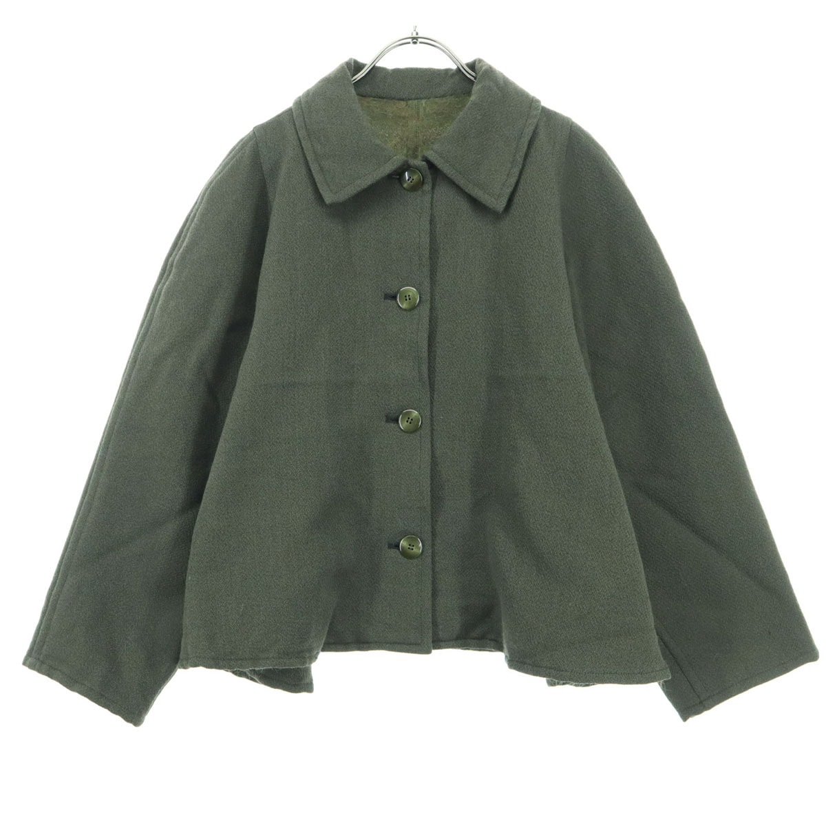 美品 Christian Dior クリスチャンディオール 80s 90s オールド 長袖 ウールジャケット 7 グレー ショート丈