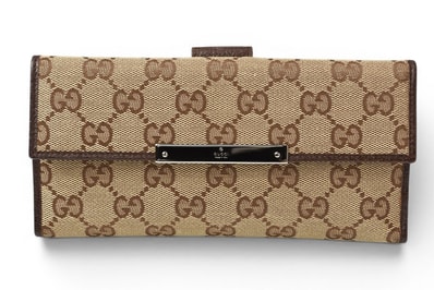 グッチ 財布 GUCCI 長財布 GGキャンバス GGブラウン/ベージュ 112715 【中古】