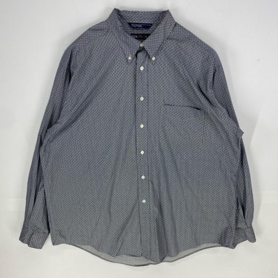 古着 90's/90年代 ノーティカ NAUTICA 長袖シャツ 胸ポケット ボタンダウン ロングスリーブ XL ホワイト系 総柄 メンズ