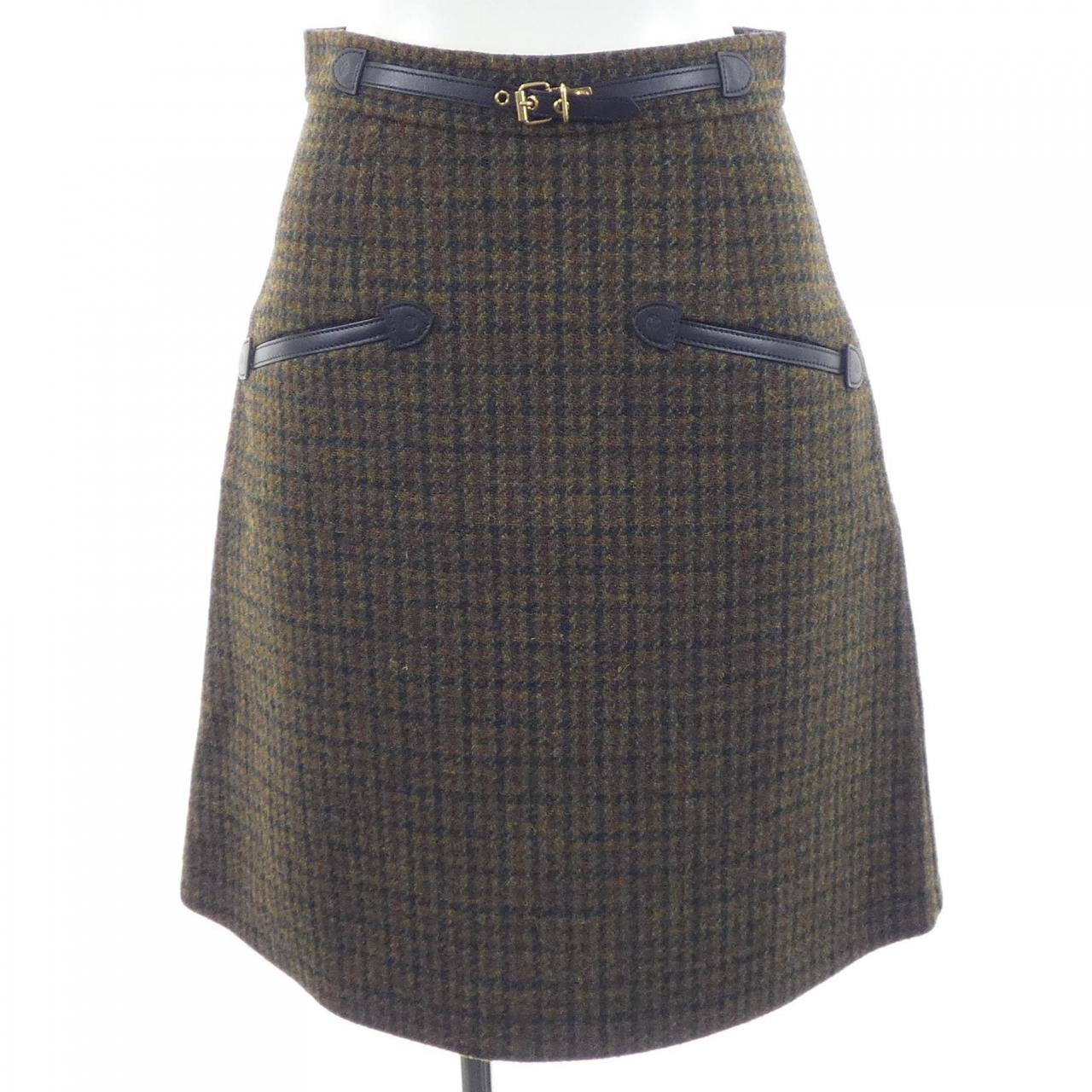 ルイヴィトン LOUIS VUITTON プレッピーハウンドトゥースAラインスカート FNSK32OX0 スカート