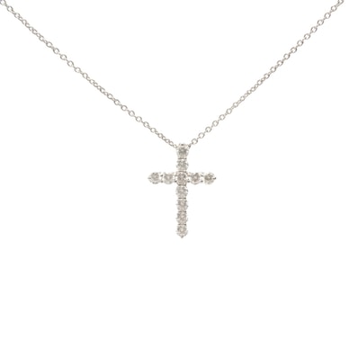 ティファニー TIFFANY&Co. Pt950 プラチナ ダイヤモンド/箱付属 ネックレス【中古】
