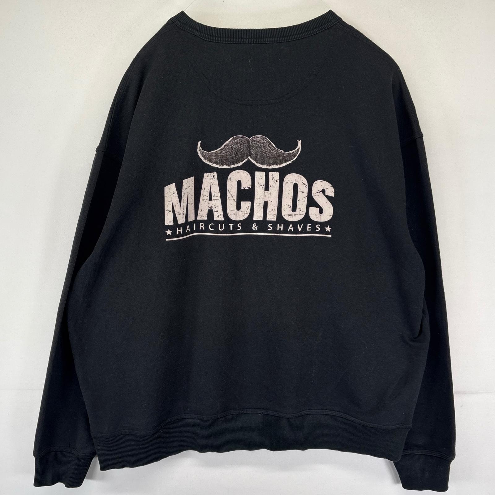 古着 チャンピオン Champion スウェット クルーネック ワンポイント刺繍ロゴ バックプリント 大きいサイズ 2XL  ブラック系 メンズ