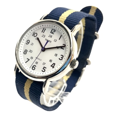 〇〇TIMEX タイメックス CR2016 CELLウィークエンダー セントラルパーク クォーツ 腕時計 ナイロンベルト ブルー x ベージュ
