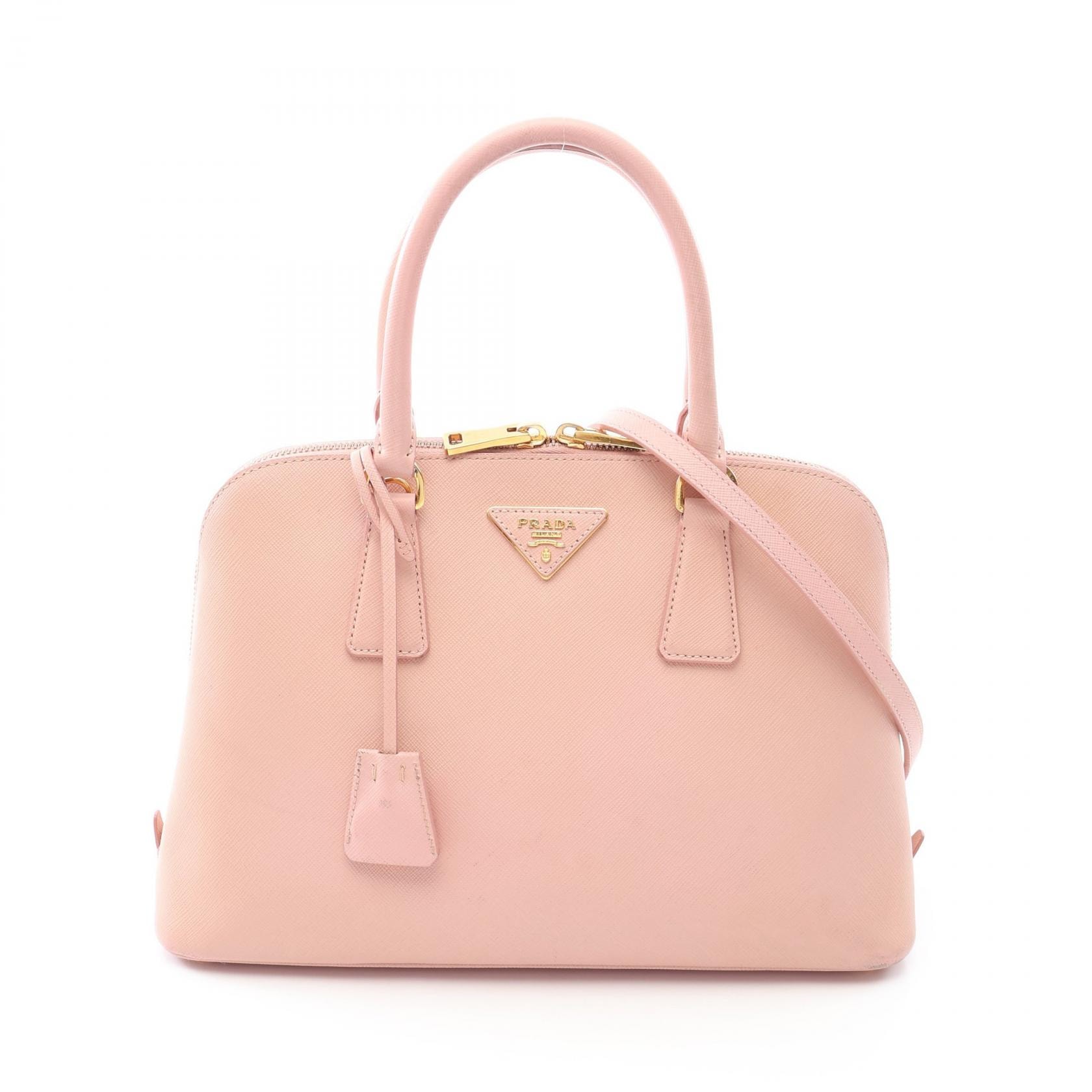 プラダ PRADA SAFFIANO LUX 2WAY ハンドバッグ バッグ サフィアーノレザー レディース ピンク系 1BA837 【中古】