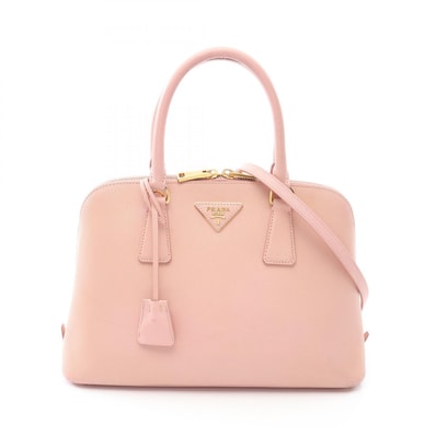 プラダ PRADA SAFFIANO LUX 2WAY ハンドバッグ バッグ サフィアーノレザー レディース ピンク系 1BA837 【中古】