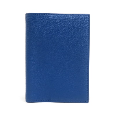 エルメス HERMES 手帳カバー レザー ブルー シルバー ユニセックス【中古】 e60979a