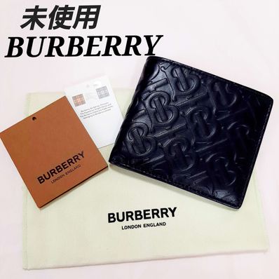 Burberry Monogram Leather International Bifold Wallet "Black"