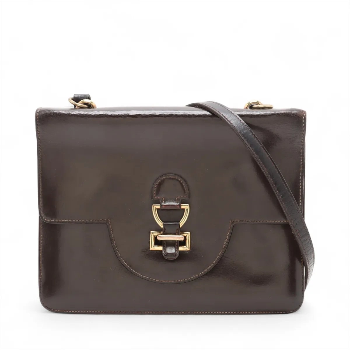 エルメス サンドリーヌ ボックスカーフショルダーバッグ レザー