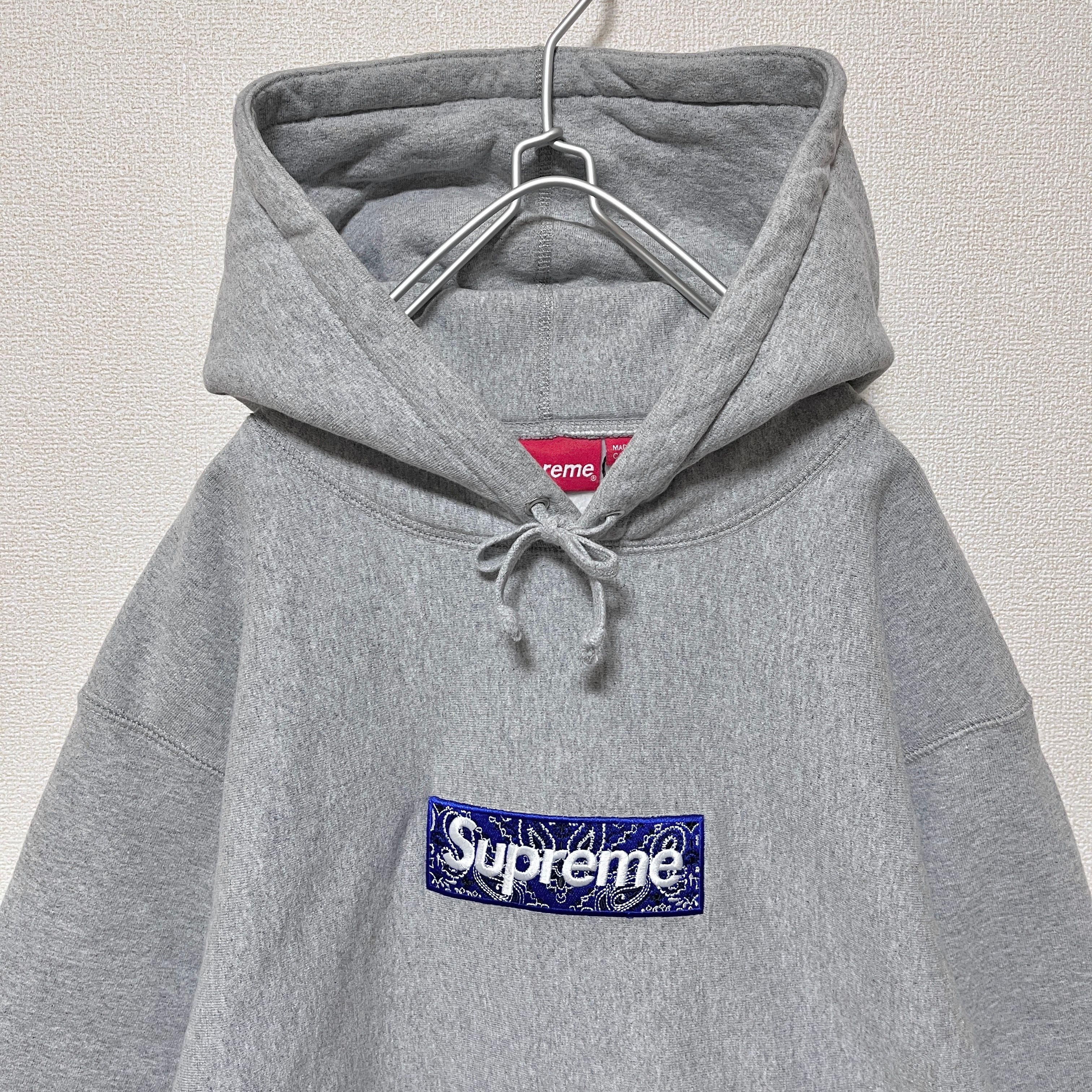 Supreme Bandana Box Logo Hooded Sweatshirt "Grey"