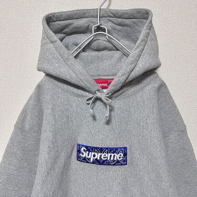 Supreme Bandana Box Logo Hooded Sweatshirt "Grey"