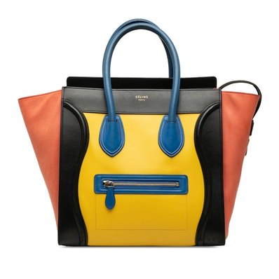 セリーヌ ラゲージ ミニショッパー ハンドバッグ マルチカラー レザー レディース CELINE 【中古】