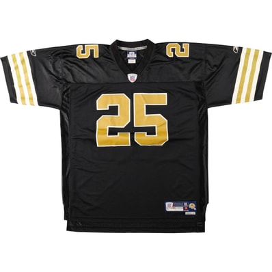 古着 リーボック Reebok NFL NEW ORLEANS SAINTS ニューオーリンズセインツ 五分袖 メッシュ Vネック ゲームシャツ フットボールシャツ メンズXL相当/eaa662642