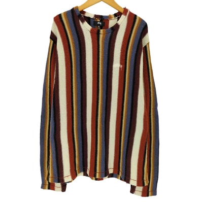22ss VERTICAL STRIPED KNIT CREW【1143744423861】