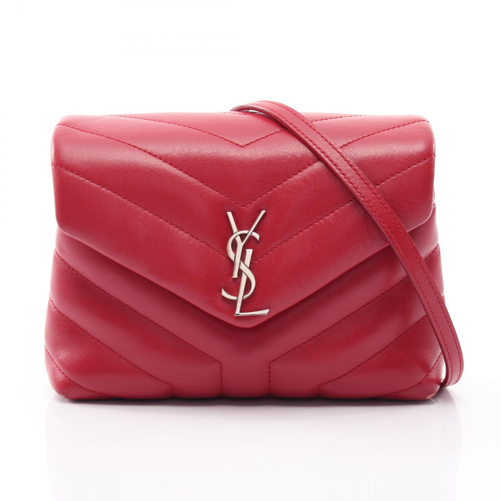 サンローランパリ SAINT LAURENT PARIS トイバッグ ルル ショルダーバッグ バッグ レザー レディース レッド系 467072 【中古】
