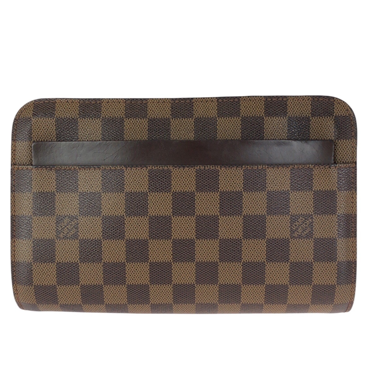 美品 LOUIS VUITTON ルイヴィトン ダミエ エベヌ サンルイ ブラウン ゴールド金具 PVC レザー/ クラッチバッグ セカンドバッグ 601468 【中古】