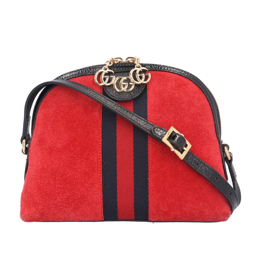 グッチ オフィディア ショルダーバッグ スウェード 499621 レッド レディース GUCCI  中古