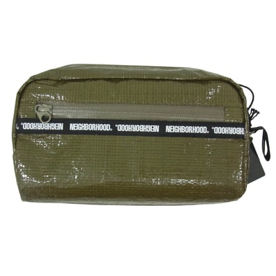 NEIGHBORHOOD ネイバーフッド 20AW 202TQNH-AC01 DOLLER P-POUCH ポリエチレン ロゴ ポーチ カーキ系【新古品】【未使用】【中古】
