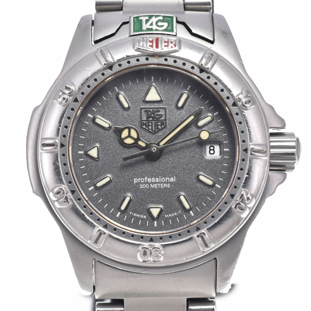 タグホイヤー TAG HEUER WF1411-0 4000シリーズ プロフェッショナル 200M デイト グレー クォーツ レディース 腕時計 P#148912