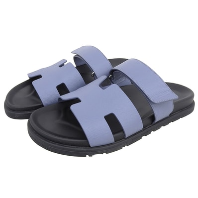 エルメス 新品同様 シプレ サンダル シューズ メンズ ブルー×ブラック 41.5 41.5