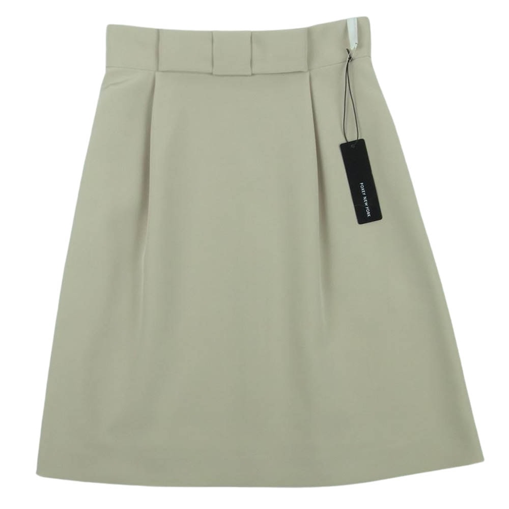 FOXEY フォクシー スカート 25738-NSSFA227T リボン マット ストレッチ グログラン スカート 日本製 ベージュ系 38【中古】