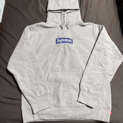 Supreme Bandana Box Logo Hooded Sweatshirt "Grey"
