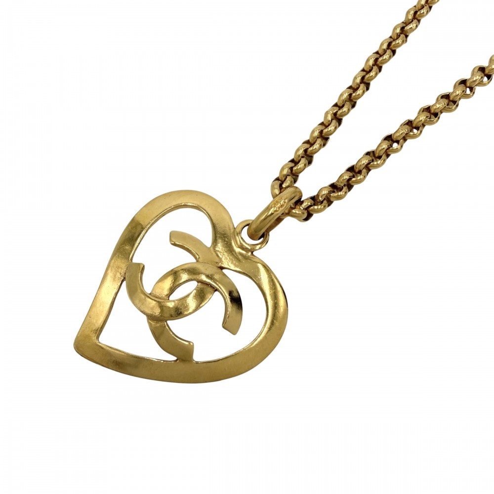 CHANEL シャネル ネックレス ココマーク ハート アクセサリー ヴィンテージ チェーン GP ゴールド レディース 約50.0g 1995年【中古品】