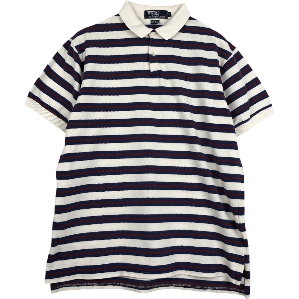 古着 ラルフローレン Ralph Lauren POLO by Ralph Lauren マルチボーダー 半袖 ボーダー ポロシャツ USA製 メンズL相当/eaa653634