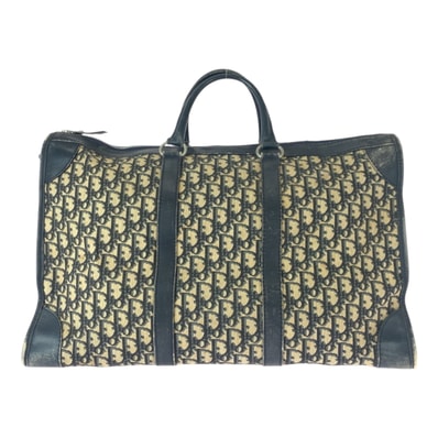 Christian Dior クリスチャンディオール トロッター ネイビー ベージュ シルバー金具 キャンバス レザー/ ボストンバッグ トラベルバッグ ハンドバッグ 600209 【中古】