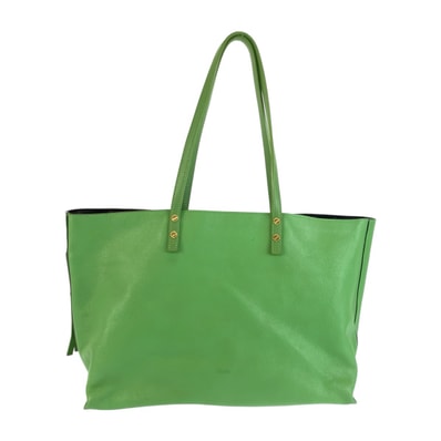 Chloe クロエ ディラン グリーン ゴールド金具 レザー トートバッグ ショルダーバッグ 604632 【中古】
