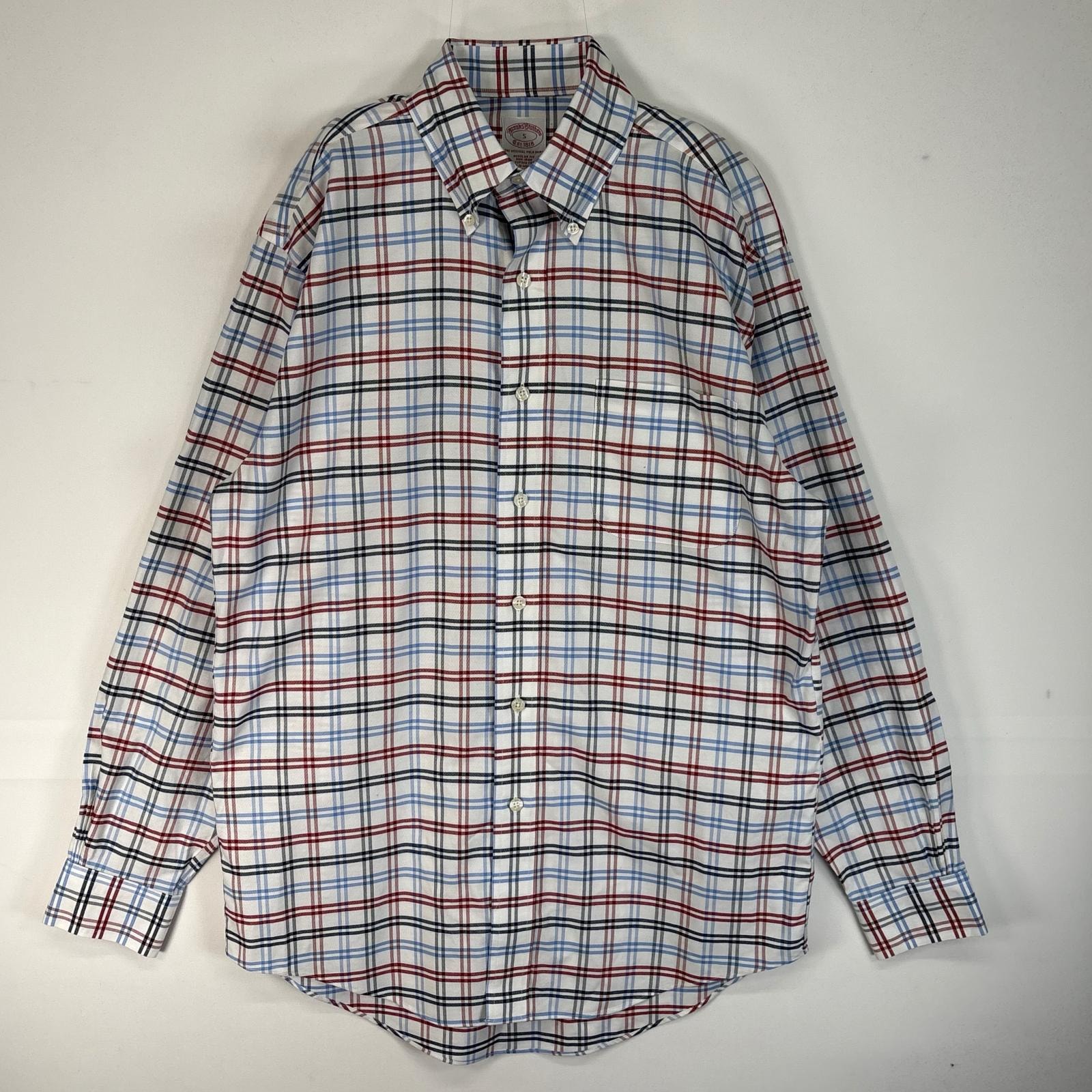 古着 ブルックスブラザーズ Brooks Brothers 長袖シャツ チェック オックスフォード REGULAR FIT S ホワイト系 マルチカラー メンズ
