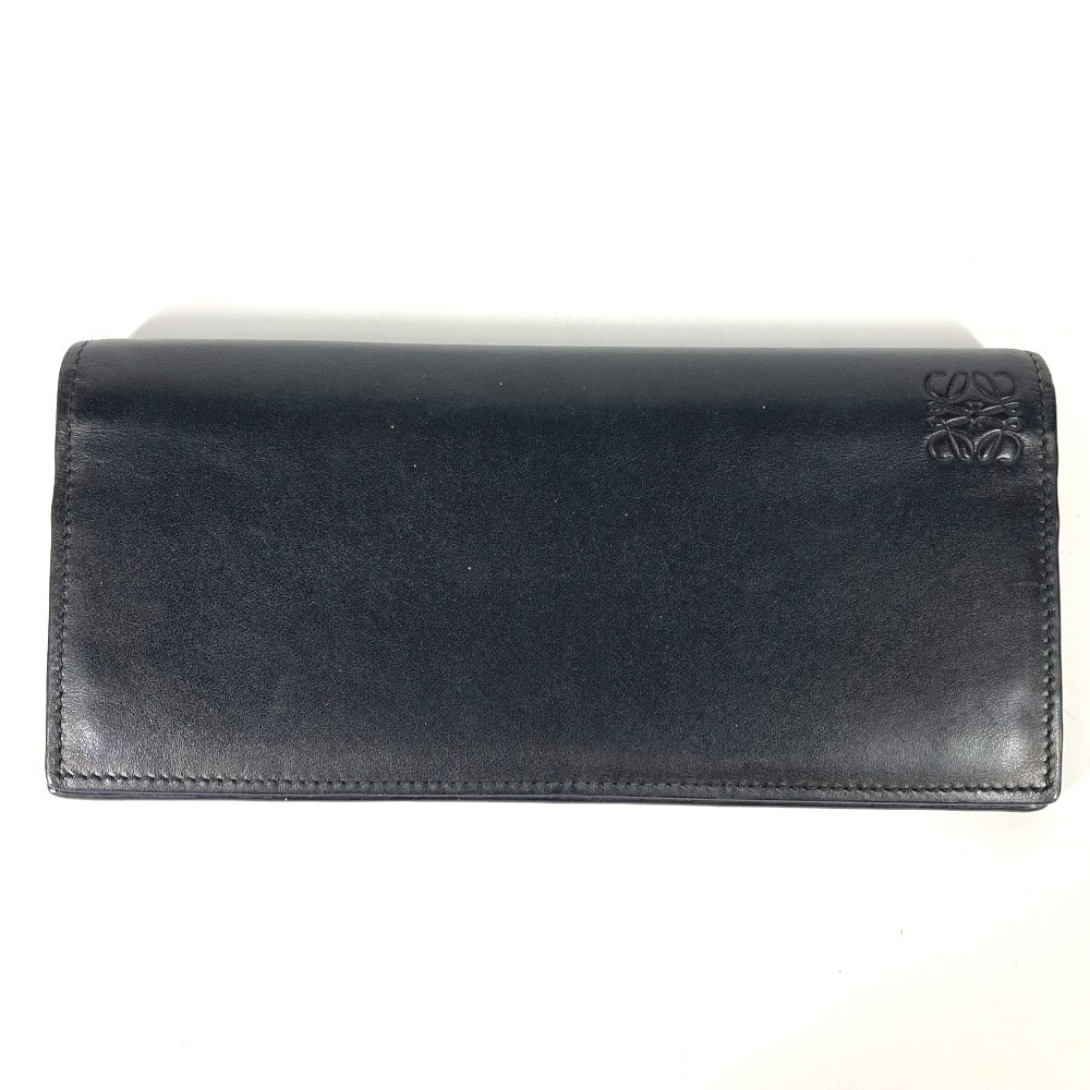 ロエベ LOEWE アナグラム ロングウォレット レインボー 2つ折り 長財布 レザー ブラック