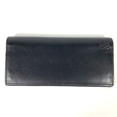 ロエベ LOEWE アナグラム ロングウォレット レインボー 2つ折り 長財布 レザー ブラック