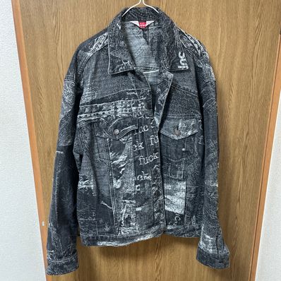 Supreme Archive Denim Jacquard Trucker Jacket "Black"